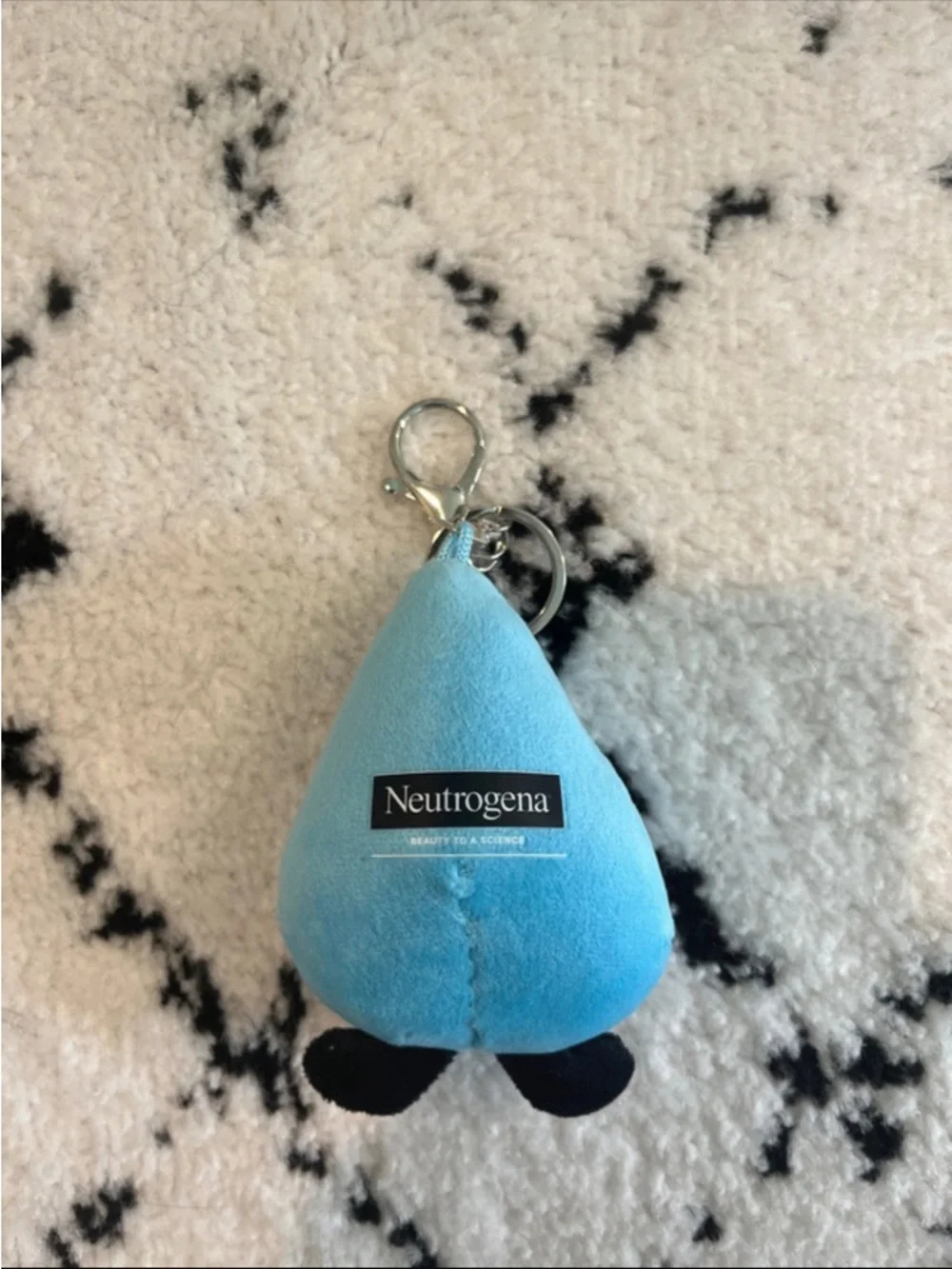 Blue Smiling Water Drop Plush Keychain